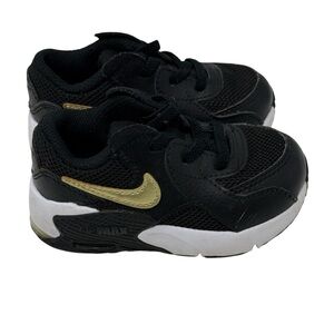 Nike Air Max Toddler Black and Gold Sneakers Size 5C